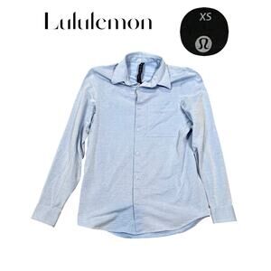 Lululemon Commission Long-Sleeve Slim Shirt Pocket Mens XS Blue Button Up Career